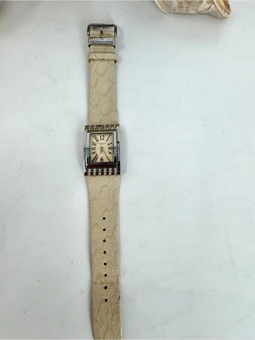 Kenneth Cole New York Women's Crystal Bezel Tank Watch - New Battery